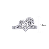 Celtic Wave Heart Silver Ring TRI2399 - DiveSilver Jewelry